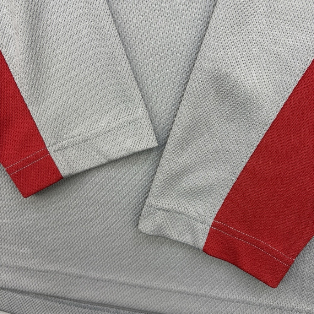 Vintage Nike Shirt Mens XXL Gray Red Jersey Sweatshirt Mesh Y2K Center Swoosh - Picture 5 of 11